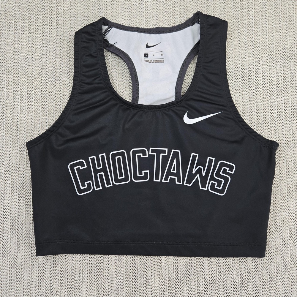 Nike Choctaws Jersey Womens Small Black NCAA Track & Field Crop Top Racerback